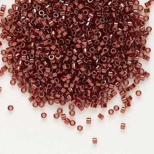 Seed bead, Delica&reg;, glass, pkg/7.5g, #11 round, translucent gold luster wine (DB-0116).