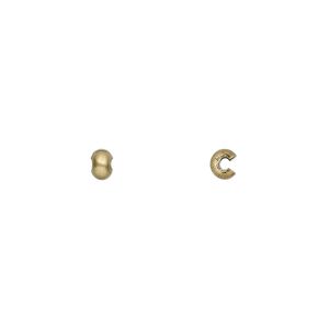 Crimp cover 1pkg100, antique gold-plated brass, 2mm.