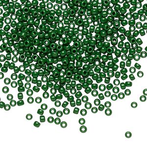 Seed bead, TOHO BEADS&reg;, glass, pkg/50g, #11 round, opaque pine green (TR-11-47H).