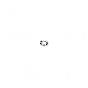 Jump ring 1pkg100 silver-plated, 4x3mm oval, 20 gauge / 2.5x1.5mm inside diameter / brass