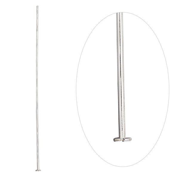 Head pin 1pkg100 sterling silver, 2.5 inch, 20 gauge image number 0