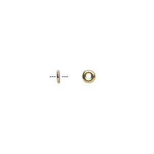 Bead, Czech pressed glass, translucent clear with half-coat bronze gold, 4x1mm ring. Sold per pkg of 100.