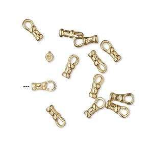 Crimp end 1pkg10 brass, 4x2.5mm tube / loop / 1.2mm inside diameter, JBB Findings