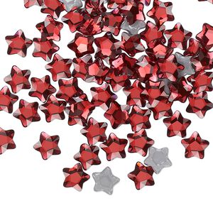 Flat back 360pk scarlet foil back, Swarovski&reg; hotfix 6mm star flower 2754
