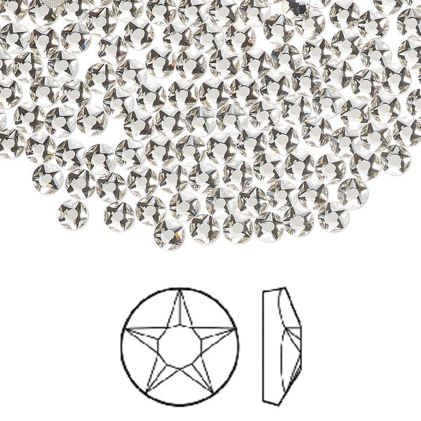 Flat back 1440pk crystal foil back, Swarovski&reg; 3-3.2mm round SS12 2100 image number 0