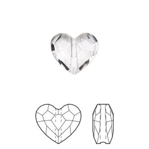 Bead 4pk crystal, Crystal Passions&reg; 12mm love 5741