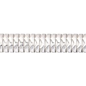 Chain 1pkg1 silver-plated link, 10mm interlocking band, steel 5 foot unfinished
