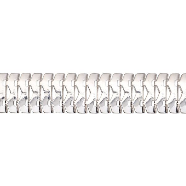 Chain 1pkg1 silver-plated link, 10mm interlocking band, steel 5 foot unfinished image number 0