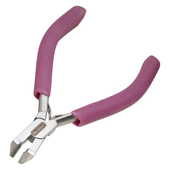 Pliers, Beadalon&reg;, bypass flush cutters, stainless steel and plastic polymer, pkg/1, purple, 5 inches. image number 0