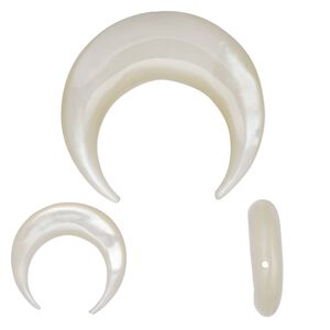 Mother-of-pearl shell 1pkg3, hand-cut vertical-drilled naja bead 31x29mm and 17x16mm