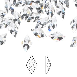 Flat back 6pk crystal foil back, Preciosa MAXIMA Czech crystal rhinestone 10x6mm rhombus