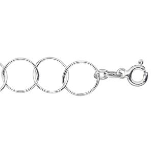 Chain 1pkg1 sterling silver cable, 11mm round / springring clasp, 16 inch
