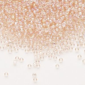 Seed bead, Dyna-Mites&trade;, glass, pkg/1/2kg, #11 round, translucent rainbow cream soda, (9R 11/0 RR).