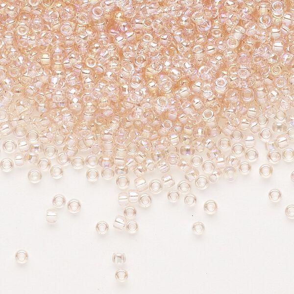 Seed bead, Dyna-Mites&trade;, glass, pkg/1/2kg, #11 round, translucent rainbow cream soda, (9R 11/0 RR). image number 0
