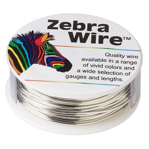 Wire, Zebra Wire&trade;, copper, silver color, round, 18 gauge. Sold per 1/4-pound spool, approximately 17 yards.