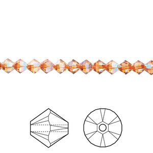 Bead 144pk crystal chili pepper, Crystal Passions&reg; 4mm bicone 5328