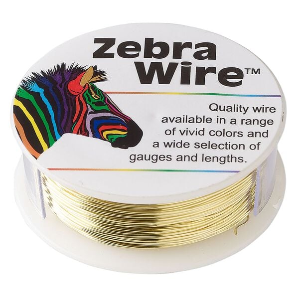 Wire, Zebra Wire&trade;, brass, round, 24 gauge. Sold per 1/4-pound spool, approximately 71 yards. image number 0