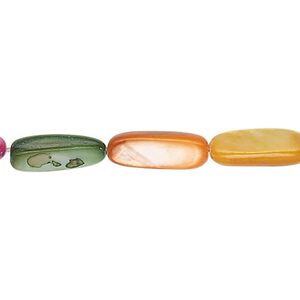 Mother-of-pearl shell 1pkg1, stick bead 15 inch mixed colors 12x6mm-14x8mm