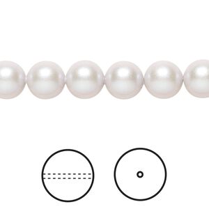 Pearl 50pk iridescent dove grey, Crystal Passions&reg; 8mm round 5810