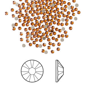 Flat back 1pkg1440 dark orange TCF&trade; foil back, Swarovski&reg;, 1.7-1.9mm rose round SS5 2058
