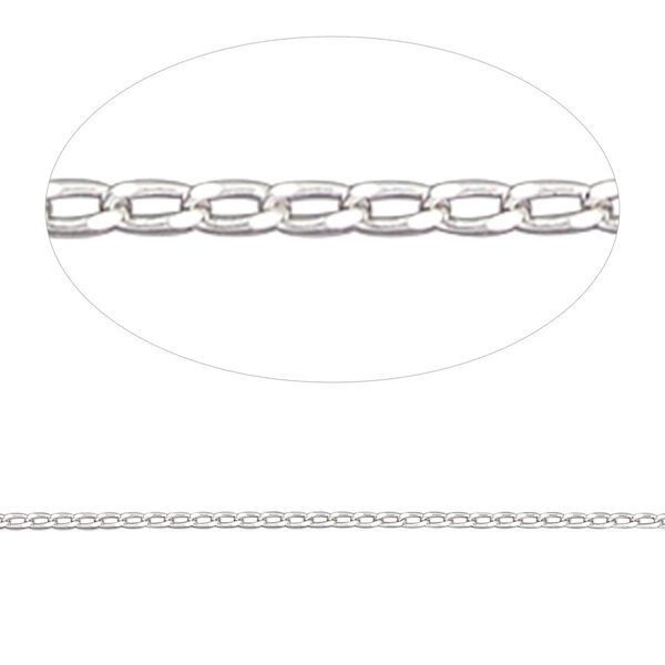 Chain 1pkg1 sterling silver curb, 1mm, Gossamer&trade; 5 foot unfinished image number 0