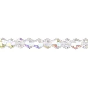 Bead 1pk transparent clear AB, Celestial Crystal&reg; 6mm bicone 15.5-16 inch