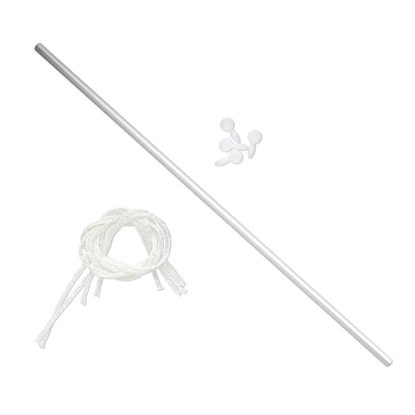 Warp, 1pkg1, Mirrix, aluminum / plastic / texsolv nylon cord, white, 32 inches with (4) 25x11.5mm pegs. image number 0