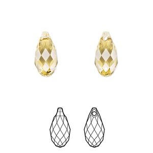 Briolette 1pkg144 dark jonquil, Swarovski&reg; ReCreated&trade; 13x6.5mm pendant drop 6010