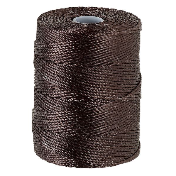 Thread, C-Lon&reg;, nylon, chocolate, 0.5mm diameter. Sold per 92-yard spool. image number 0
