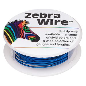 Wire, Zebra Wire&trade;, color-coated copper, royal blue, 18 gauge. Sold per 10-yard spool.