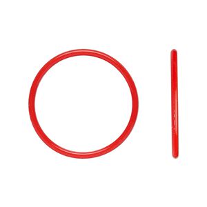 Component, Oh! Ring&trade;, silicone, red, 25mm round with 22mm hole. Sold per pkg of 50.