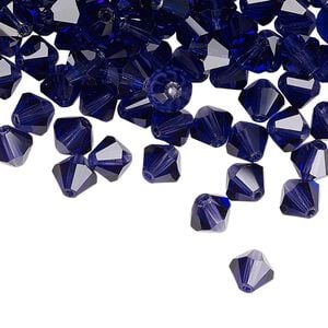 Bead 24pk deep tanzanite, Preciosa Czech crystal 6mm bicone