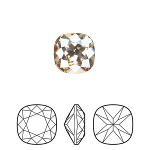Fancy stone 1pk crystal honey foil back, Preciosa MAXIMA Czech crystal rhinestone 12mm cushion square