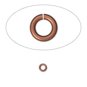 Jump ring 1pkg1000 copper-plated, 4mm round, 20 gauge / 2.4mm inside diameter / brass / antique
