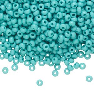 Seed bead, Preciosa Ornela Czech glass, pkg/50g, #8 rocaille, opaque seafoam green, (63130).