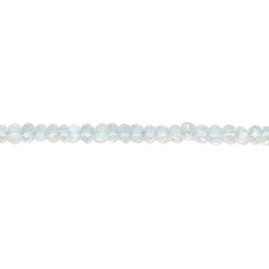 Goshenite 1pkg1, hand-cut faceted saucer bead natural 13 inch 3x2mm-4x3mm
