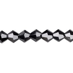Bead 1pk opaque black, Celestial Crystal&reg; 8mm bicone 15.5-16 inch