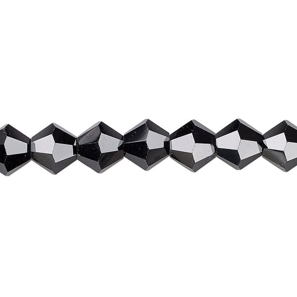 Bead 1pk opaque black, Celestial Crystal&reg; 8mm bicone 15.5-16 inch image number 0