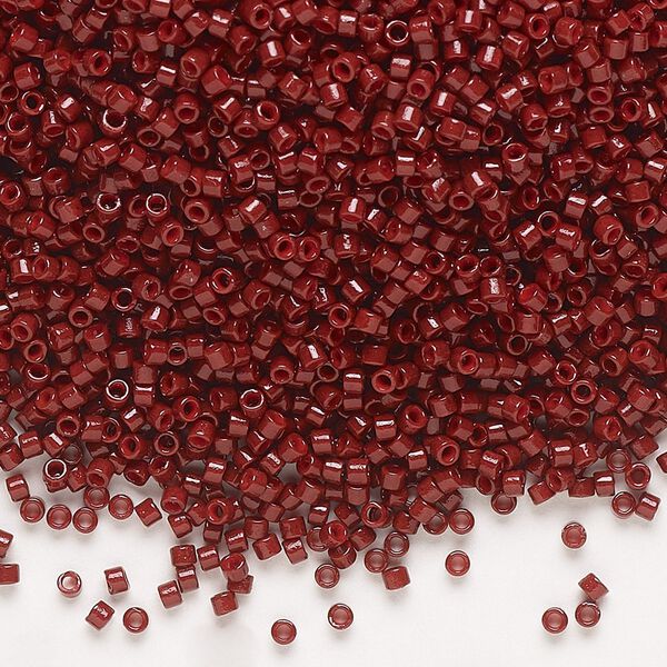 Seed bead, Delica&reg;, glass, pkg/50g, #11 round, Duracoat&reg; opaque outside dyed maroon (DB-2120). image number 0