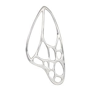 Focal, Amoracast&reg;, sterling silver, 38.5x18mm double-sided cutout butterfly wing. Sold individually.