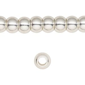 Bead 1pkg1 silver-finished, 8x6mm crow, brass 8 inch