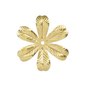 Component, gold-finished steel, 28x26mm single-sided leaves. Sold per pkg of 10.