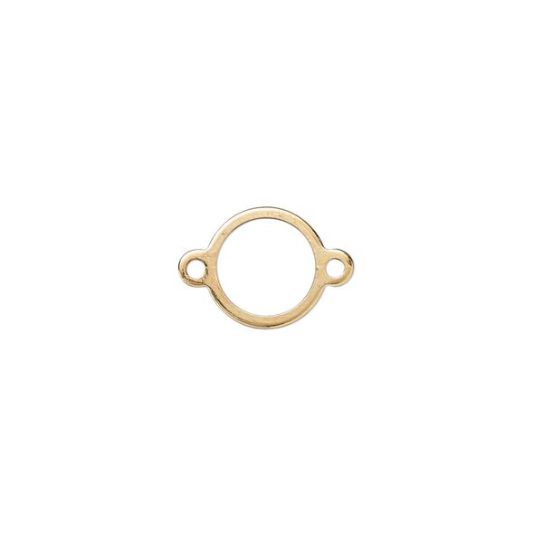 Link, gold-plated brass, 10mm open round. Sold per pkg of 100. image number 0