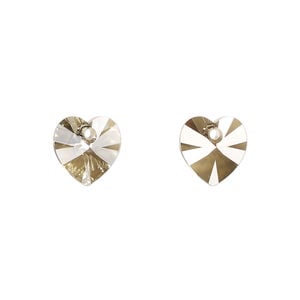 Drop 1pkg4 crystal bronze, Crystal Passions&reg; 10.3x10mm pendant heart 6228