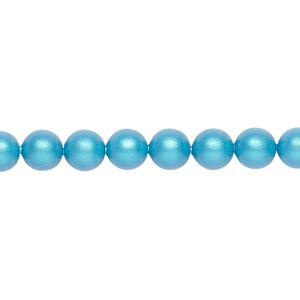 Pearl 50pk iridescent dark turquoise, Crystal Passions&reg; 6mm round 5810