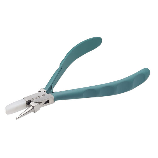 Pliers, Wubbers&reg; ProLine, looping, steel / rubber / nylon, turquoise green, 5.75 inches. image number 1