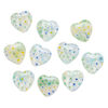 Bead, millefiori glass 1pkg10, clear and translucent multicolored, 21-23mm puffed heart. image number 0