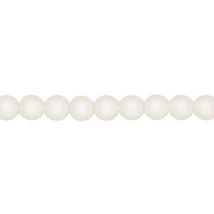 Pearl 100pk pearlescent white, Crystal Passions&reg; 5mm round 5810