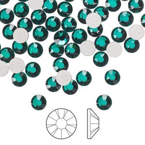 Flat back 144pk emerald foil back, Preciosa MAXIMA Czech crystal hotfix rhinestone 4.6-4.8mm chaton rose round SS20