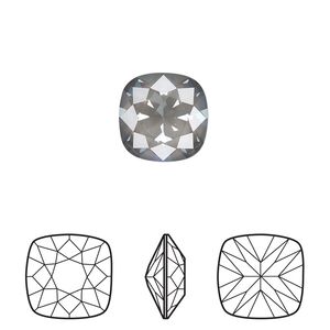 Fancy stone 1pk crystal dark grey ignite LacquerPRO, Crystal Passions&reg; 12mm cushion 4470